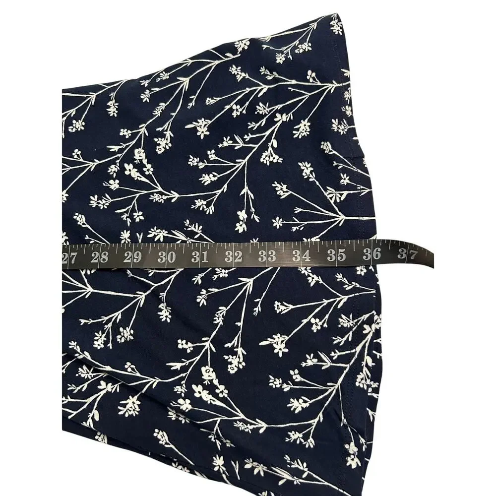 NWT 41 Hawthorn Elisse Navy/White Floral Faux Wrap Dress Flutter Sleeves-Small - Picture 11 of 12